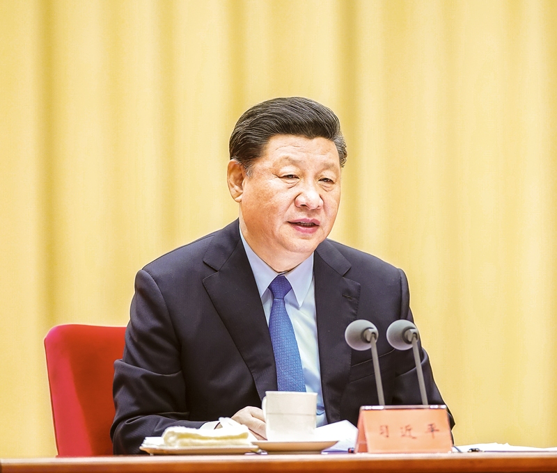 2019年5月31日，“不忘初心、牢記使命”主題教育工作會(huì)議在北京召開。中共中央總書記、國(guó)家主席、中央軍委主席習(xí)近平出席會(huì)議并發(fā)表重要講話。 新華社記者 鞠鵬/攝